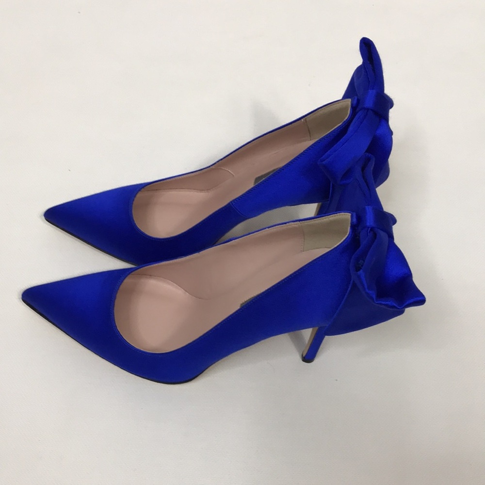 NWOT SJP BY SARAH JESSICA PARKER Lucille Satin Bow heels - Picture 4 of 12